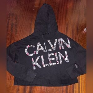 Calvin Klein Black Hoodie with Pink Accent